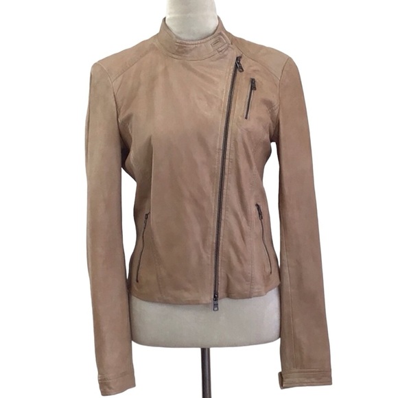 Armani Exchange Tan 100% Lambswool Full Zip Jacket Size Medium - Picture 1 of 6
